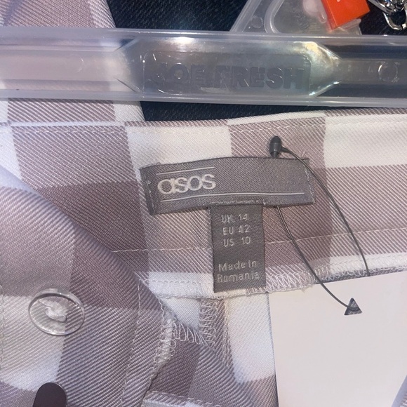 NWT Asos  Design Lavender & White Gingham Slim Suit Pants Women Size 10 US - Picture 10 of 10